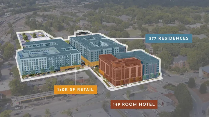 Seaboard Station program elements, Retail, Residential, Hotel