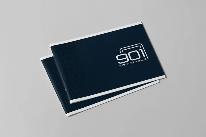 Cover design for 901 New York Avenue marketing lookbook