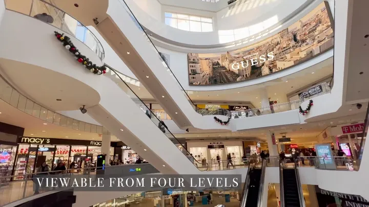 Interior mall digital signage concept for Macerich property