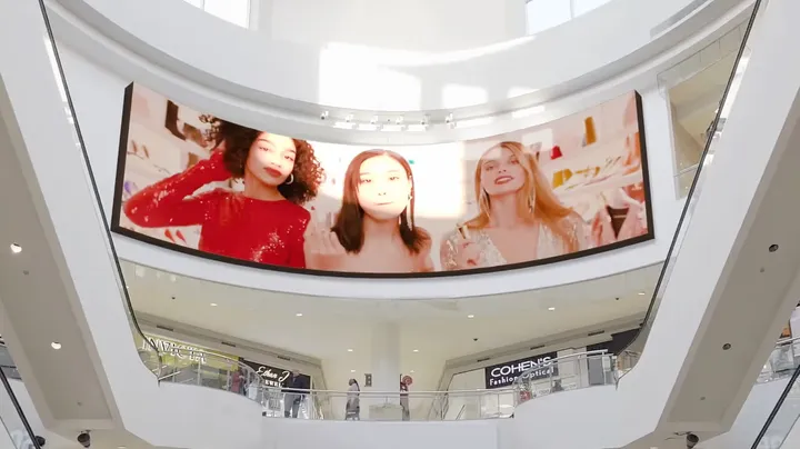 Digital advertising display visualization at Macerich shopping center
