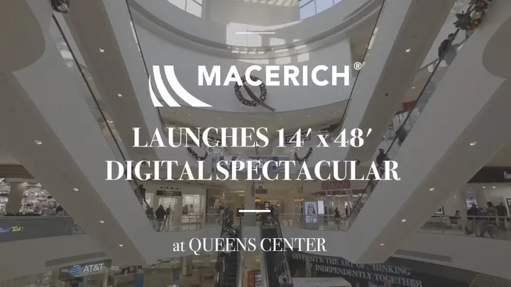 Exterior digital signage rendering for Macerich retail location entrance