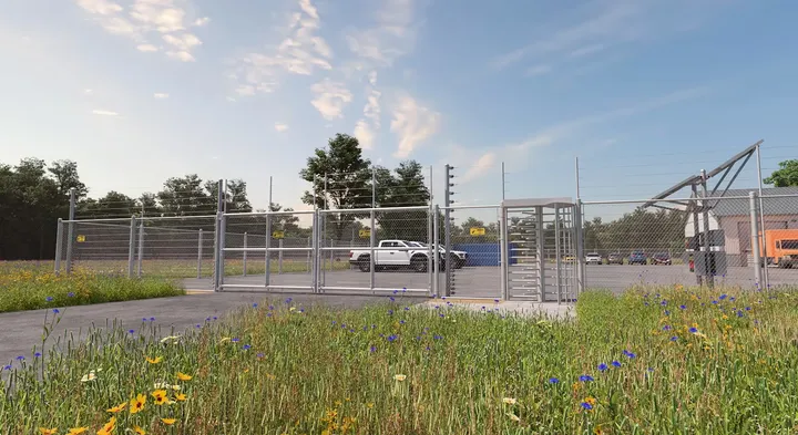 Amarok warning signage on secured perimeter fence