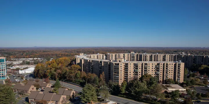 Northwest view from The Trillium showing neighboring buildings