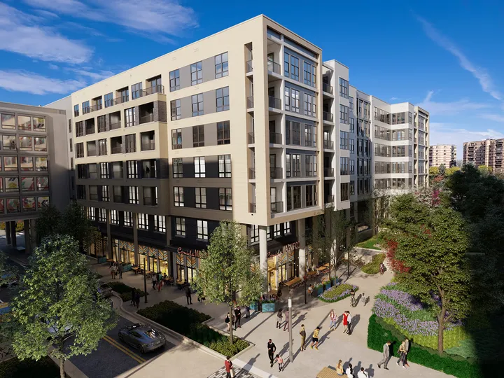 View from The Trillium Tysons balcony showing surrounding development
