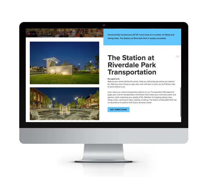 The Station at Riverdale Park interactive site map showing amenities