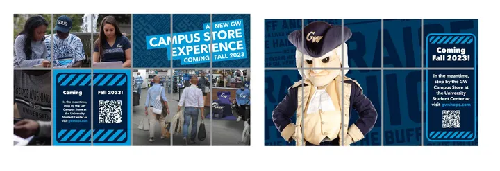 GW Campus Store secondary window display on I Street