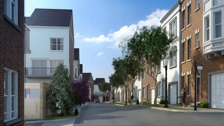 Camera view 1 of Sheridan Station development showing exterior
