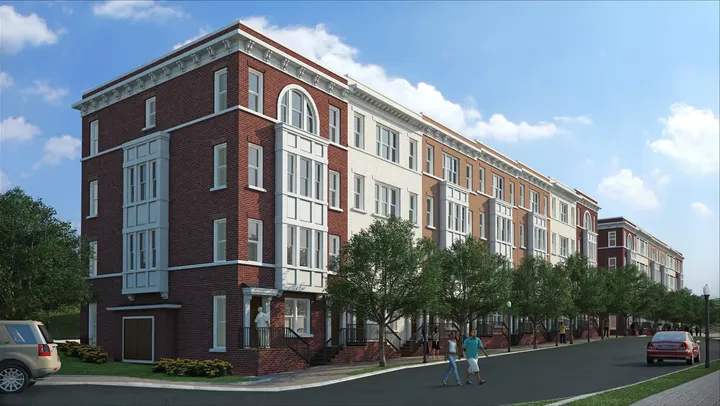 Sheridan Station townhomes exterior view showing modern design