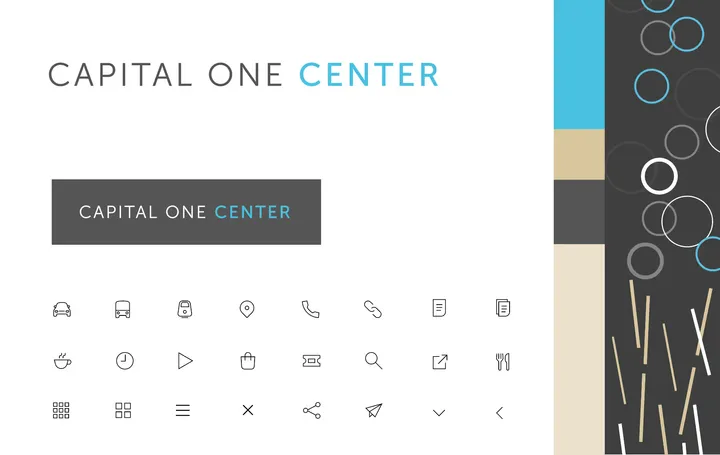Capital One Center logo displayed on digital screen mockup