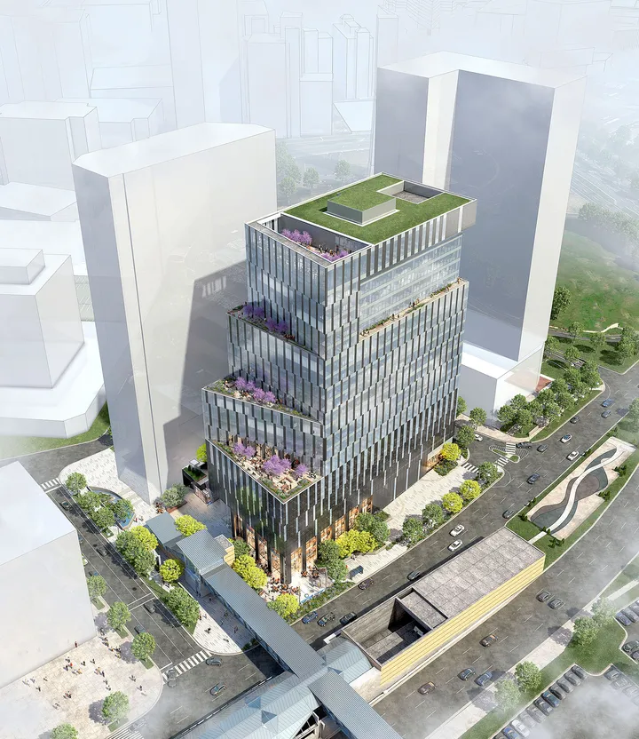 Tysons Central office building exterior with modern architectural design