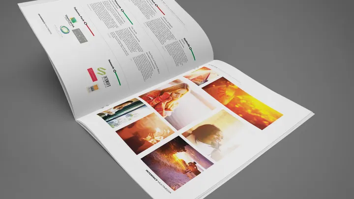 The Modern brand guidelines document showing color palette and typography