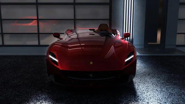 Ferrari Monza displayed in Garage 254 luxury automotive space