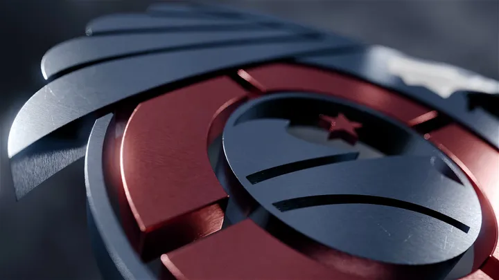 Animation frame from Coast Guard logo reveal showing ocean elements