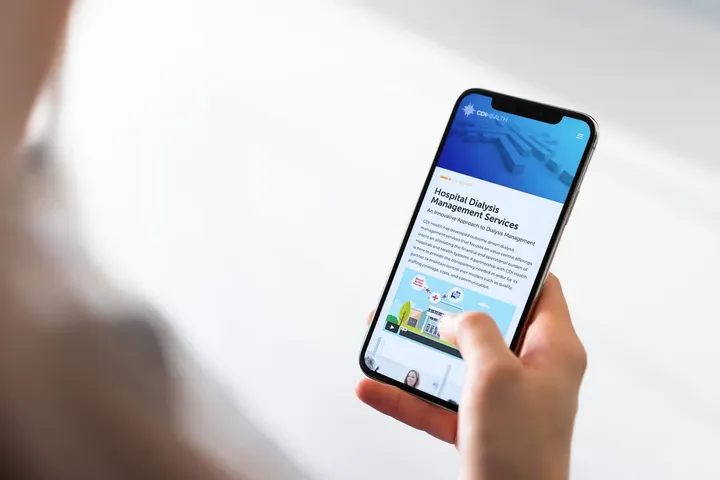 CDI Health website on iPhone showing mobile version interface