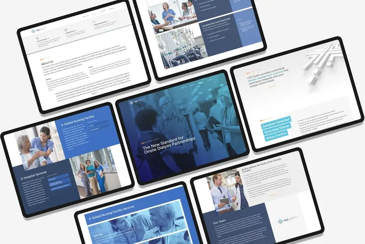 CDI Health website displayed on iPad showing mobile responsive design