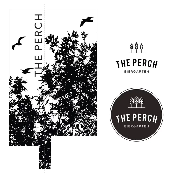 The Perch brand graphics showing logo and identity system for elevated park