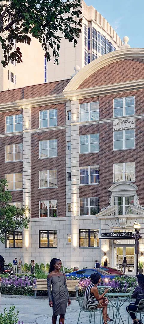 Porter Square view of Merrydelle Hotel