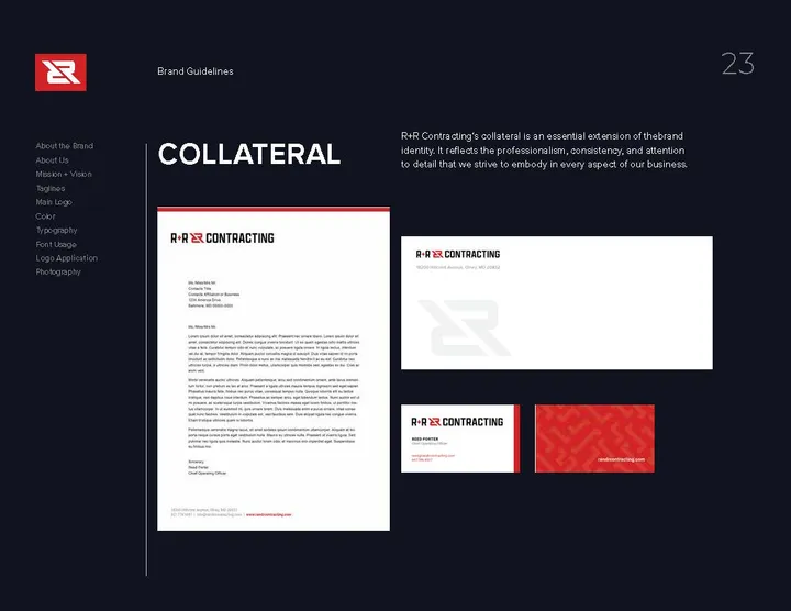 R&R Contracting branding