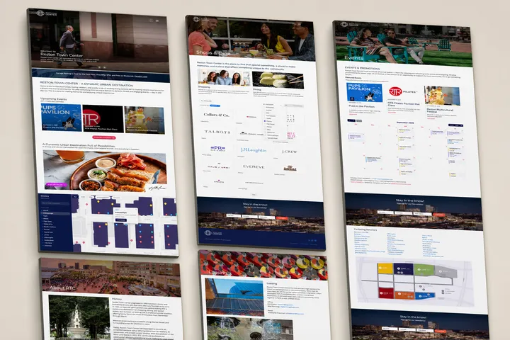 Reston Town Center Website screen 3