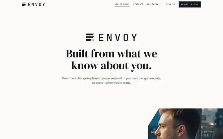How it works page after the logo reveal: "Built from what we know about you."
