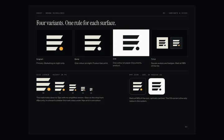 Envoy brand guidelines: the four variants of the mark