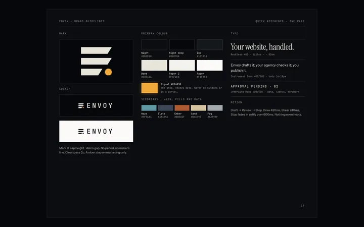 Envoy brand guidelines: one-page quick reference